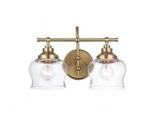 Golden 3610-BA2 BCB-CLR - Daphne 2-Light Vanity Light in Brushed Champagne Bronze with Clear Glass
