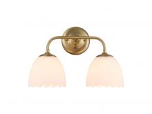 Golden 6954-BA2 BCB-OP - Dorinda 2-Light Vanity Light in Brushed Champagne Bronze with Opal Glass