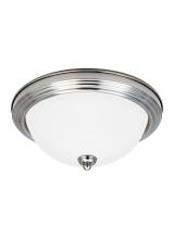  77063-962 - Geary transitional 1-light indoor dimmable ceiling flush mount fixture in brushed nickel silver fini