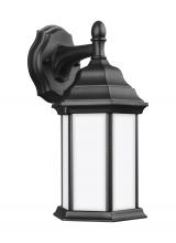  8338751-12 - Sevier traditional 1-light outdoor exterior small downlight outdoor wall lantern sconce in black fin