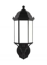  8838751-12 - Sevier traditional 1-light outdoor exterior medium uplight outdoor wall lantern sconce in black fini