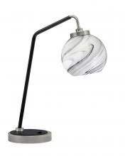  59-GPMB-4109 - Desk Lamp, Graphite & Matte Black Finish, 5.75" Onyx Swirl Glass
