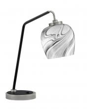  59-GPMB-4819 - Desk Lamp, Graphite & Matte Black Finish, 6" Onyx Swirl Glass