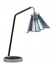  59-GPMB-9325 - Desk Lamp, Graphite & Matte Black Finish, 7" Sea Ice Art Glass