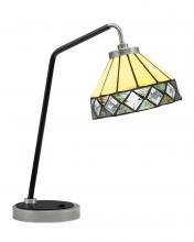  59-GPMB-9405 - Desk Lamp, Graphite & Matte Black Finish, 7" Diamond Peak Art Glass