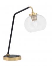 59-MBNAB-202 - Desk Lamp, Matte Black & New Age Brass Finish, 7" Clear Bubble Glass