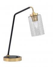  59-MBNAB-3002 - Desk Lamp, Matte Black & New Age Brass Finish, 4" Smoke Bubble Glass