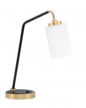  59-MBNAB-310 - Desk Lamp, Matte Black & New Age Brass Finish, 4" White Muslin Glass