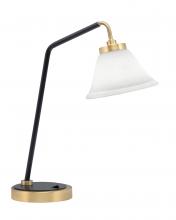  59-MBNAB-311 - Desk Lamp, Matte Black & New Age Brass Finish, 7" White Muslin Glass
