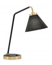  59-MBNAB-4059 - Desk Lamp, Matte Black & New Age Brass Finish, 7" Black Matrix Glass
