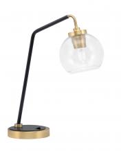  59-MBNAB-4100 - Desk Lamp, Matte Black & New Age Brass Finish, 5.75" Clear Bubble Glass