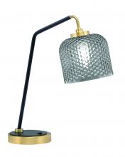  59-MBNAB-4612 - Desk Lamp, Matte Black & New Age Brass Finish, 6" Smoke Textured Glass