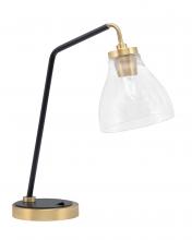  59-MBNAB-4760 - Desk Lamp, Matte Black & New Age Brass Finish, 6.25" Clear Bubble Glass