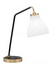  59-MBNAB-4761 - Desk Lamp, Matte Black & New Age Brass Finish, 6.25" White Marble Glass