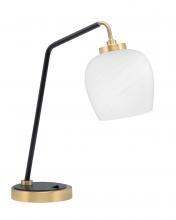 59-MBNAB-4811 - Desk Lamp, Matte Black & New Age Brass Finish, 6" White Marble Glass
