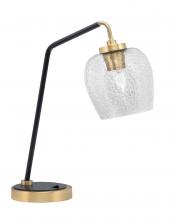  59-MBNAB-4812 - Desk Lamp, Matte Black & New Age Brass Finish, 6" Smoke Bubble Glass