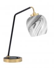 59-MBNAB-4819 - Desk Lamp, Matte Black & New Age Brass Finish, 6" Onyx Swirl Glass