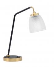  59-MBNAB-500 - Desk Lamp, Matte Black & New Age Brass Finish, 5" Clear Ribbed Glass