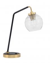  59-MBNAB-5110 - Desk Lamp, Matte Black & New Age Brass Finish, 6" Clear Ribbed Glass