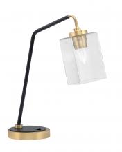  59-MBNAB-530 - Desk Lamp, Matte Black & New Age Brass Finish, 4" Square Clear Bubble Glass