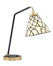  59-MBNAB-9115 - Desk Lamp, Matte Black & New Age Brass Finish, 7" Sandhill Art Glass