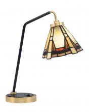  59-MBNAB-9345 - Desk Lamp, Matte Black & New Age Brass Finish, 7" Zion Art Glass