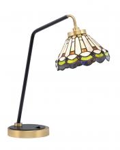  59-MBNAB-9395 - Desk Lamp, Matte Black & New Age Brass Finish, 7" Cyprus Art Glass