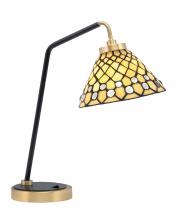  59-MBNAB-9415 - Desk Lamp, Matte Black & New Age Brass Finish, 7" Starlight Art Glass