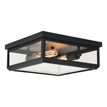  T0611 - Kinzie 12-in. 2 Light Flush Mount Textured Black