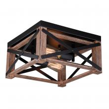  C0226 - Colton 12-in Flush Mount Ceiling Light Rustic Oak and Noble Bronze