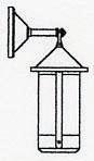 Arroyo Craftsman BB-6LGW-BK - 6" berkeley long body wall mount