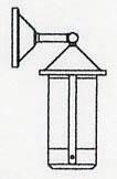 Arroyo Craftsman BB-6LWGW-BK - 6" berkeley long body wall mount - wet rated