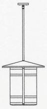 Arroyo Craftsman BSH-17LGW-BK - 17" berkeley long body stem hung pendant