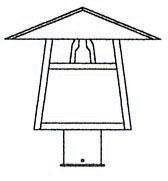 Arroyo Craftsman CP-12BGW-BK - 12" carmel post mount with bungalow overlay