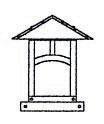 Arroyo Craftsman EC-9SFGW-BK - 9" evergreen column mount with sycamore filigree