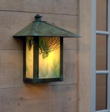 Arroyo Craftsman EW-12AGW-BK - 12" evergreen flush wall mount with classic arch overlay