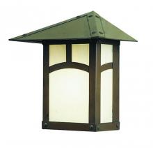 Arroyo Craftsman EW-7AGW-AB - 7" evergreen flush wall mount with classic arch overlay