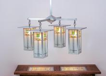  FCH-9L/4C-P - 9" franklin long body 4 light chandelier