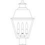 Arroyo Craftsman INP-10MRCLR-AB - 10" inverness post mount with metal roof