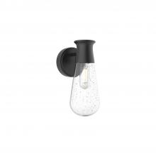  EW464001BKCB - Marcel 5-in Clear Bubble Glass/Textured Black 1 Light Exterior Wall Sconce