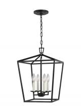  5292604-112 - Dianna transitional 4-light indoor dimmable ceiling pendant hanging chandelier light in midnight bla