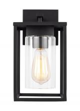 8531101-12 - Vado modern 1-light outdoor small wall lantern in black finish with clear glass panels