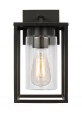  8531101-71 - Vado modern 1-light outdoor small wall lantern in antique bronze finish with clear glass panels