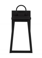  8548401EN3-12 - Founders modern 1-light LED outdoor exterior small wall lantern sconce in black finish with clear gl