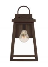  8648401-71 - Founders modern 1-light outdoor exterior medium wall lantern sconce in antique bronze finish with cl