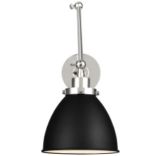 Visual Comfort & Co. Studio Collection CW1161MBKPN - Wellfleet Double Arm Dome Task Sconce