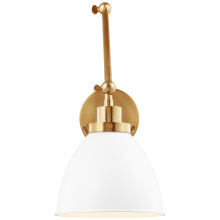 Visual Comfort & Co. Studio Collection CW1161MWTBBS - Wellfleet Double Arm Dome Task Sconce