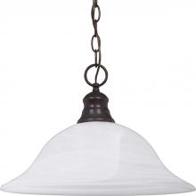  60/391 - 1 Light - 16" Pendant with Alabaster Glass - Old Bronze Finish