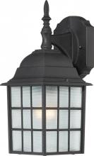  60/4906 - Adams - 1 Light 14" Wall Lantern with Frosted Glass - Textured Black Finish
