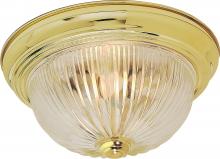  60/6015 - 2 Light - 11" - Flush Mount - Clear Ribbed Glass; Color retail packaging